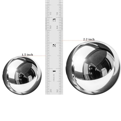 Baoding Balls 2.1 Inch Stainless Steel Meditation Balls, Hand Exercise Massage Balls for Home Office Exercise, Stress Relief, Anxiety Reduction (Without Bell Sound) - size: 2.1 Inch (without bell sound)