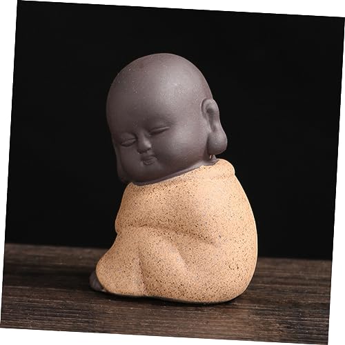 MAGICLULU 4Pcs Zen Monk Figurine Decoration Ceramic Desktop Ornament for Tea Tray Calming Aesthetic for Home Office and Garden Decor