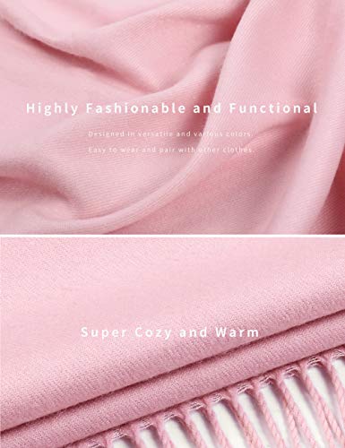 Pashmina Shawl Women Winter Scarf Warm Wedding Wraps Ladies Scarves for Evening Dresses - color: Pink