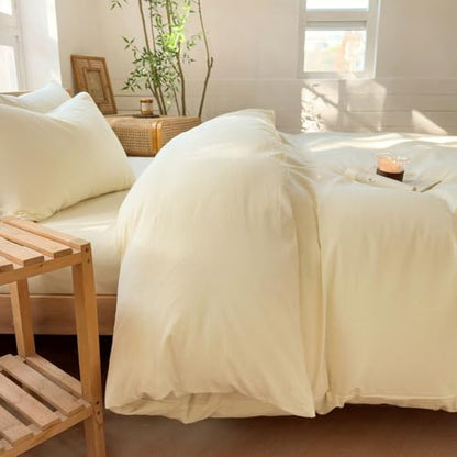 100% Washed Cotton Weighted Blanket Cover, Linen Feel Duvet Cover for Weighted Blanket 48"x72", Plain Simple Cotton Heavy Blanket Duvet Cover (Cream White, 48"x72") - color: Cream White (No Blanket), size: 48"x72"