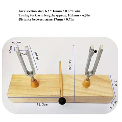 2pcs Tuning Fork 440Hz Vibration Wood Resonator Box Experimental Instrument Tuning Fork Knocker 6.5x16mm 0.3x0.6in