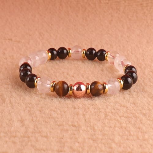 KSQS Healing Stone Bead Bracelet for Women, Natural Gemstones Balance Protection Bracelet, Spiritual Crystal Beads Bracelet Anxiety Relief with Meaning Card - style: Protection-1