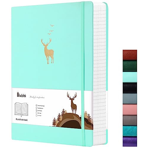 College Ruled Journal Notebook- 312 Pages A4 Softcover Large Journal, 100GSM Thick Paper, Leather Journal for Women Men Work School, 8.5''×11''-Mint - color: Mint, size: A4