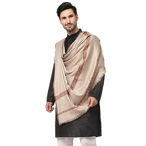 Weavers Villa Meditation Shawl/Wrap, Oversize Scarf or Stole. Unisex - color: Light Beige