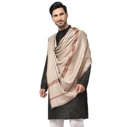 Weavers Villa Meditation Shawl/Wrap, Oversize Scarf or Stole. Unisex - color: Light Beige