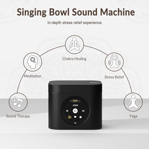 Kipcush Sleep Sound Machine - Dual Speakers, Tibetan Singing Bowls, 19 Soothing Tones, 20 White Noises, Visual & Auditory Breathing Guides | Deep Sleep, Anxiety Relief, Meditation, Rechargeable
