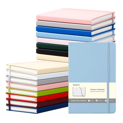 Comix 24 Pack Lined Journal Notebooks for Work, 240 Pages, Medium 5.5" x 8.3", A5 Hardcover Journaling Notebooks for Business School Office, Notebooks Journals for Women & Men - color: Assorted Color1, size: 24 Pack