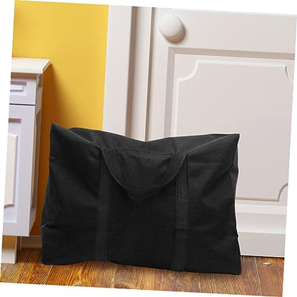 GALPADA 2pcs Oxford Cloth Quilt Storage Bag Heavy-duty Multi-use Organizer for Moving Travel and Home Zipper Closure Carrying Handles Blue Black