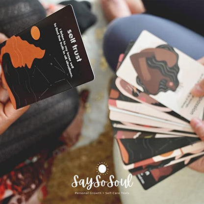 Travel Size Self Love Affirmation Cards, 30 Cards for Daily Mindfulness & Meditation, Hand-drawn Illustrations, Motivational, Self Care & Spiritual Gifts For Women & Teens