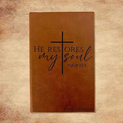 Personalized Christian Prayer Journal for Men & Women, Custom Engraved Name, Daily Devotional, Scripture Writing, Gratitude and Faith Gift
