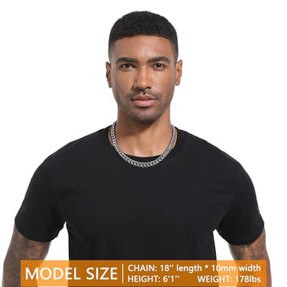 Chain for Men Stainless Steel Cuban Link Chain Necklace Silver Toned Mens Necklaces 18, 20, 22, 24, 26 Inch - size: 18 Inches, style: 8mm width-stainless steel