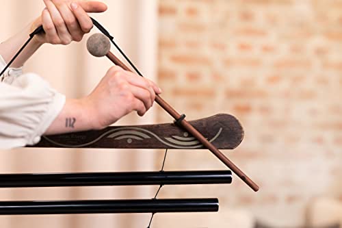Meinl Sonic Energy Meditation Flow Chimes for Relaxing Sound Healing with Mallet and Bag, 2-Year Warranty (MFC10CMIBK), Black - color: Black, style: C Minor
