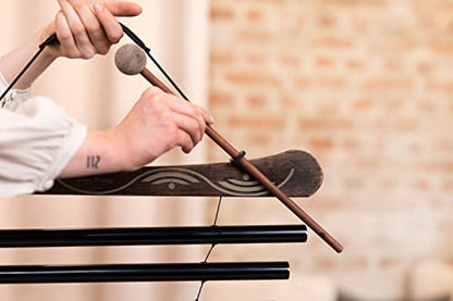 Meinl Sonic Energy Meditation Flow Chimes for Relaxing Sound Healing with Mallet and Bag, 2-Year Warranty (MFC10CMIBK), Black - color: Black, style: C Minor