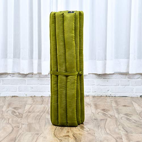 Leewadee Meditation Cushion Set – 1 Round Zafu Meditation Pillow and 1 Square Roll-Up Zabuton Meditation Mat, Pillows Bundle Filled with Kapok