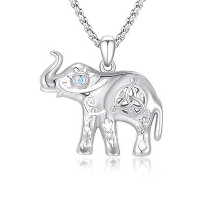 Evil Eye Necklace for Women 925 Sterling Silver, Protection Necklace with Blue Evil Eye Charm, Evil Eye/Lotus Pendant Jewelry, Birthday Christmas Gifts for Her - style: Elephant with Evil Eye Necklacse