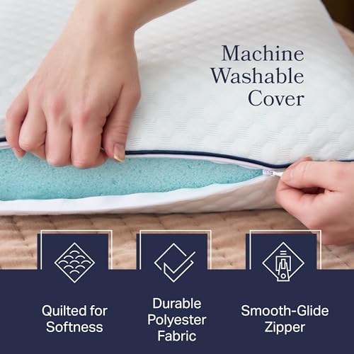 Weekender Cooling Gel Memory Foam Pillows for Sleeping – King Size, Set of 2, Ventilated Cooling Pillows for Side & Back Sleepers, Neck & Shoulder Support, Medium Firm, Washable Cover - size: King, style: 2 Pack