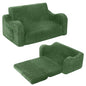 MOMCAYWEX Kids Sofa, 2-in-1 Flip-Out Foam Couch, Soft Play Lounge Chair for Toddlers and Children, Extra Wide, Green - color: Green, size: Large