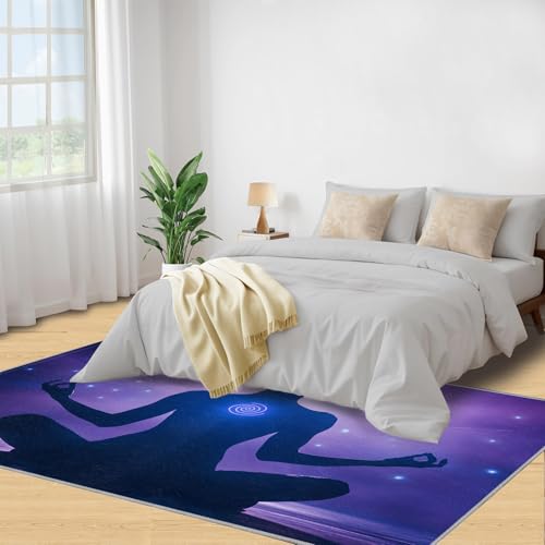 Chakra Rug - 4x5 Rug, Yoga Meditation Living Room Rugs, Purple Spiritual Bedroom Rugs, Washable Classrooms Area Rug, Soft and Low-Pile - color: Chakra#66, size: 4' x 5' (Rectangular)