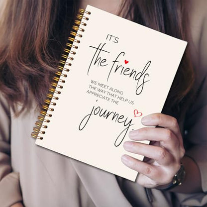 JINYO Gifts for Friends Notebook, Friendship Gifts for Women Friends Journal, BFF Bestie Soul Sister Gift for Women Spiral Notebook 5.5x8.3 Inch - color: white Friendship Notebook