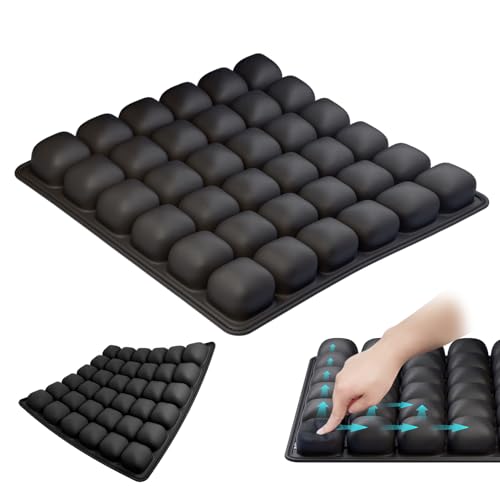 Portable Manual Inflatable Seat Cushion，Self-Inflating Camping Air Sitting Pad，Waffle Square Cushions，Lightweight Air Seats Chair Pads Home Wheelchairs Car Airplanes