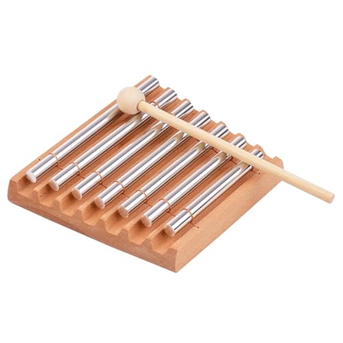 Colaxi Meditation Chime Wooden Chimes Bath Instrument Musical Instruments Wind Chimes with Mallet for Classroom Teachers Office Home, 7 Tone