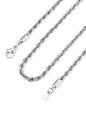 Bandmax Solid 1.5mm/2mm/3mm/6mm Rope Chains for Men Women 14K Gold Plated/Black Plated Stainless Steel Twist Chain 16-30 Inches, with Gift Box - color: 07 3MM Steel