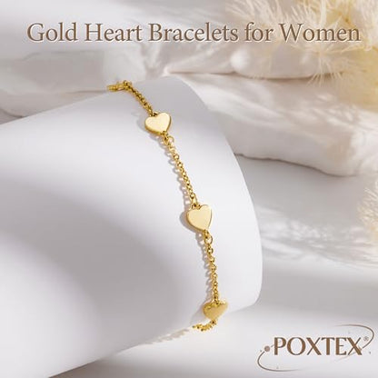 3mm Diamond Classic Tennis Bracelet for Women Dainty, Gold Jesus Cross Bracelets Trendy, 14K Gold Plated Heart/Evil Eye/Pearl/Starfish & Seashell Charm Bracelets for Women Bulk - style: 5 Heart-Gold
