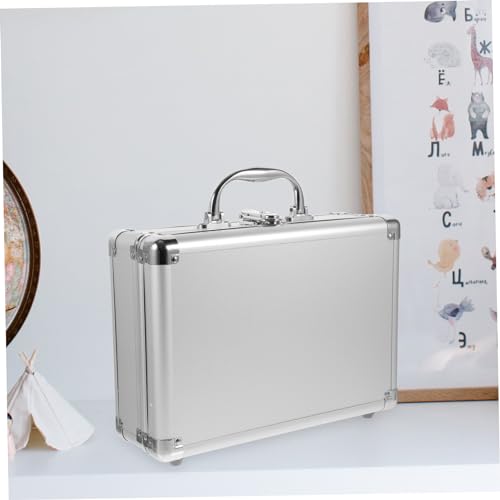 TEHAUX Aluminum Alloy Hard Briefcase with Sponge Inserts Multi Purpose Storage Case for Instruments Cameras and Makeup Tools Durable Exterior Latch and Comfortable