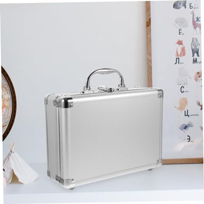 TEHAUX Aluminum Alloy Hard Briefcase with Sponge Inserts Multi Purpose Storage Case for Instruments Cameras and Makeup Tools Durable Exterior Latch and Comfortable