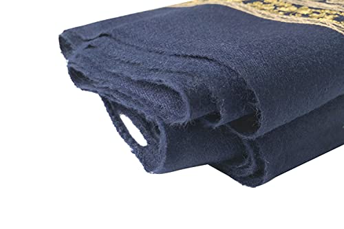 Urban CoCo Women's Embroidered Oversize Tassel Shawl Scarf Wraps for Women - color: #3-navy Blue