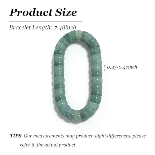 Natural Bodhi Seed Bracelets Anxiety Fidget Bracelets Anxiety Relief Items Protection Healing Stretch Bodhi Fidget Bracelet for Women Men - color: Jade Cloud Blue