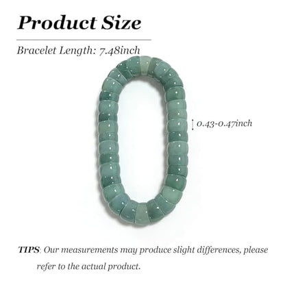 Natural Bodhi Seed Bracelets Anxiety Fidget Bracelets Anxiety Relief Items Protection Healing Stretch Bodhi Fidget Bracelet for Women Men - color: Jade Cloud Blue