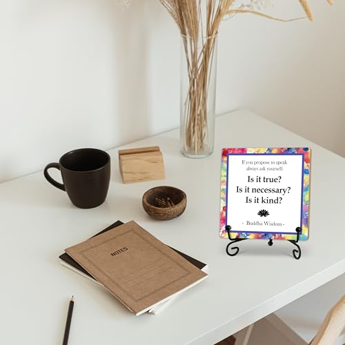 Buddha Life Quote Desk Decor, Funny Office Inspirational Gifts for Family Friends, Meditation Room Tabletop Decor, Zen Home Office Wooden Plaque Sign with Stand (J06) - style: Life