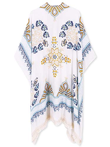 Kimonos for Women Swimsuit Coverups Beach Cover Up Swimwear Cardigan Summer - color: C Simply White