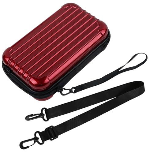 Red Hard Shell Cosmetics Case Carrying Hard Bag for Toiletry Storage Cross Body Bag with Shoulder Strap for Detachable Grip Rope and Shoulder Strap for Travel - color: Red