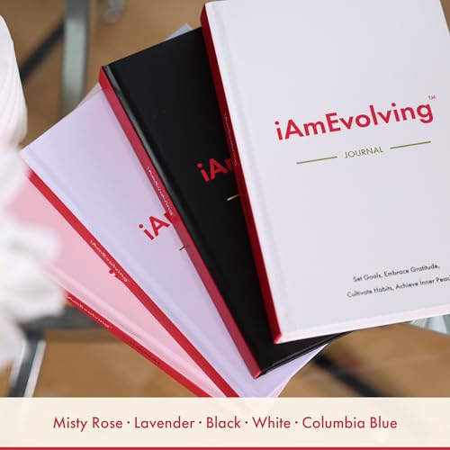 Daily Gratitude, Goal Setting & Habit Tracker Journal for Women & Men with 9-Point Emotional Wellness Scale — iAmEvolving™ 288-Page Hardcover Personal Growth Planner (White Cover) - color: White