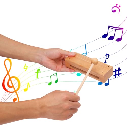 2 Set Solid Wood Rhythm Block with Mallet - Durable Musical Percussion Instrument, Fit for Musical Wood Block for Adults - Versatile Hand Percussion with Natural Acoustic Resonance