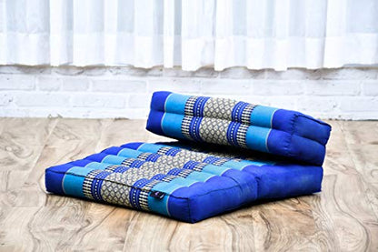 Leewadee Foldable Floor Mattress – 2 in 1 Floor Meditation Mat for Yoga and Relaxation, Seating Futon with Kapok - color: Sf28 - Blue
