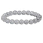 Amandastone Natural Gemstone 8mm Round Beads Stretch Bracelet 7 Inch - color: Faceted Clear Quartz
