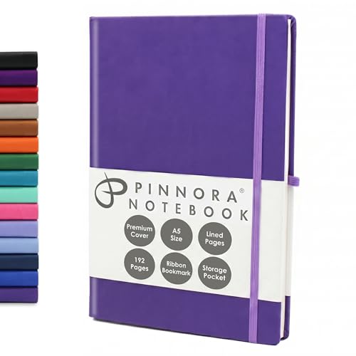 Purple 5.95"x8.45" Notebook – Everyday Journal Note Book & Monthly Planner, 192 Pages, Notebooks for Education, Office & Travel, Durable Cover, Smooth Paper, Ideal Lined Note Pad - color: Purple