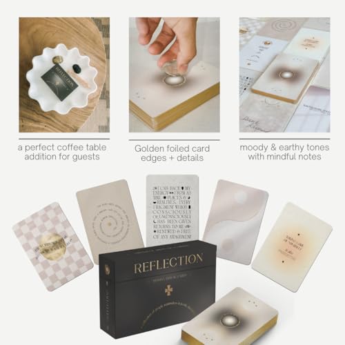 Reflection Mindful Ritual Cards | Mindset & Affirmation Deck, Daily Quotes, Meditation, Self Awareness | 50 Cards, Spiritual Gift