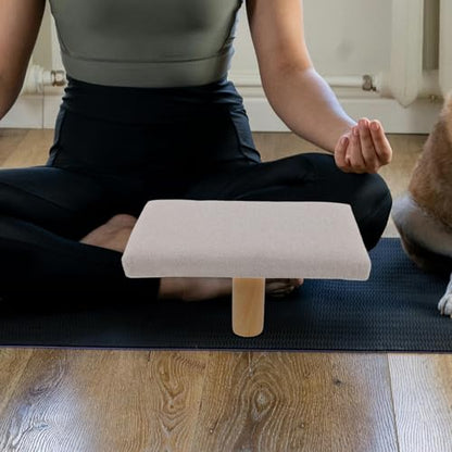 Levemolo Stool with Cushion Portable Wooden Balance Chair Seiza Bench for Adults Over 150cm Height Prayer and Seating