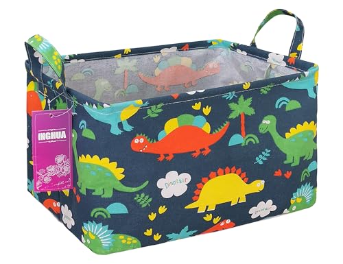 Rectangular Storage Basket Fabric Organizer Bin for Toys,Books,Clothes,Gifts,Pets-Perfect for Home,Office,Nursery,Dorm,Shelf(Rec Forest Dinosaurs) - color: Rec Forest Dinosaurs