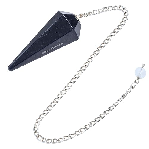 Amazing Gemstone Blue Aventurine Crystal Pendulum for Divination - Certified Dowsing Crystals and Healing Stones for Chakra Balancing and Meditation - Enhance Reiki Spiritual Growth - color: Blue Aventurine