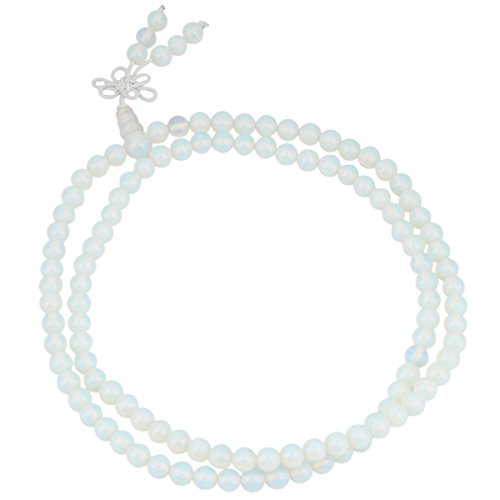 Nupuyai 6mm 108 Healing Gemstone Mala Prayer Beads Stretch Bracelet Necklace for Men and Women