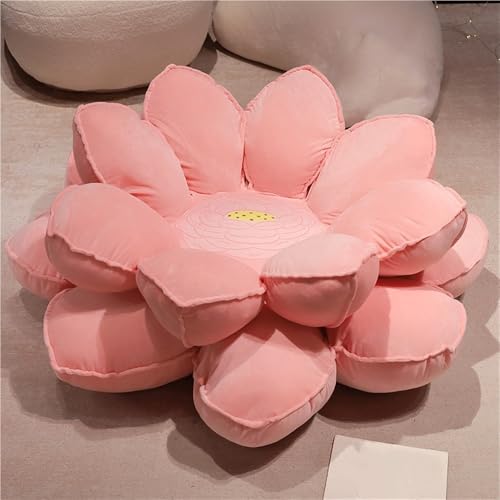 Large Lotus Flower Floor Pillow, Plush Meditation Cushion with Filler, Comfortable Floor Seating for Tatami, Sofa, Home Decor(Pink,55.1in) - color: Pink, size: 55.1in