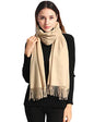 Pashmina Shawl Women Winter Scarf Warm Wedding Wraps Ladies Scarves for Evening Dresses - color: Beige