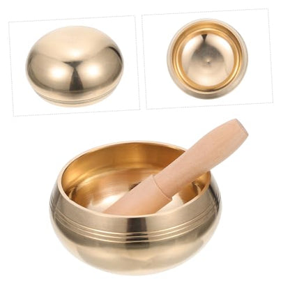 SECFOU Meditation Bowl Yoga Sound Bowl Mallet Tibetan Singing for Calmness and Meditation - size: 9.5x9.5x6cm