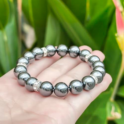 Healing Bracelet For Women Anxiety Crystal Bracelet Chakra Beaded Bracelets Rose Quartz Crystals And Healing Stones Yoga Bead Bracelet Calming Stretch Bracelet Stress Relief Gifts For Women - color: Black-Hematite