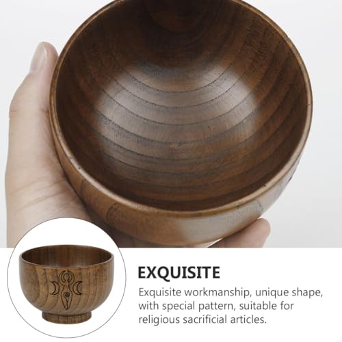 ORFOFE Water Rice Wooden Bowl Altar Decorations Occultism Worship Storage Bowl Adornment Multi-functional